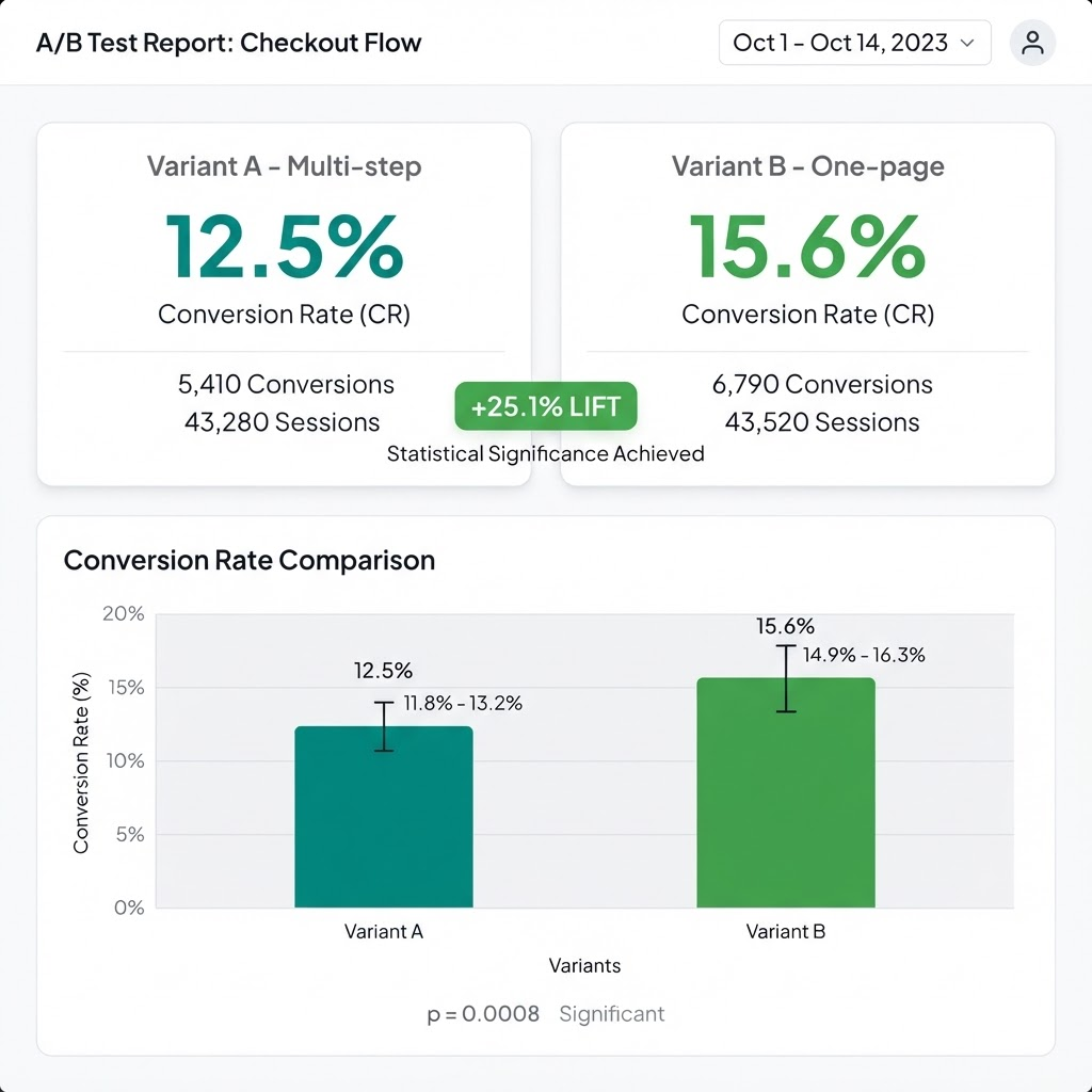 Preview of the Checkout Flow A/B Test: Does a One-Page Checkout Convert Better? project